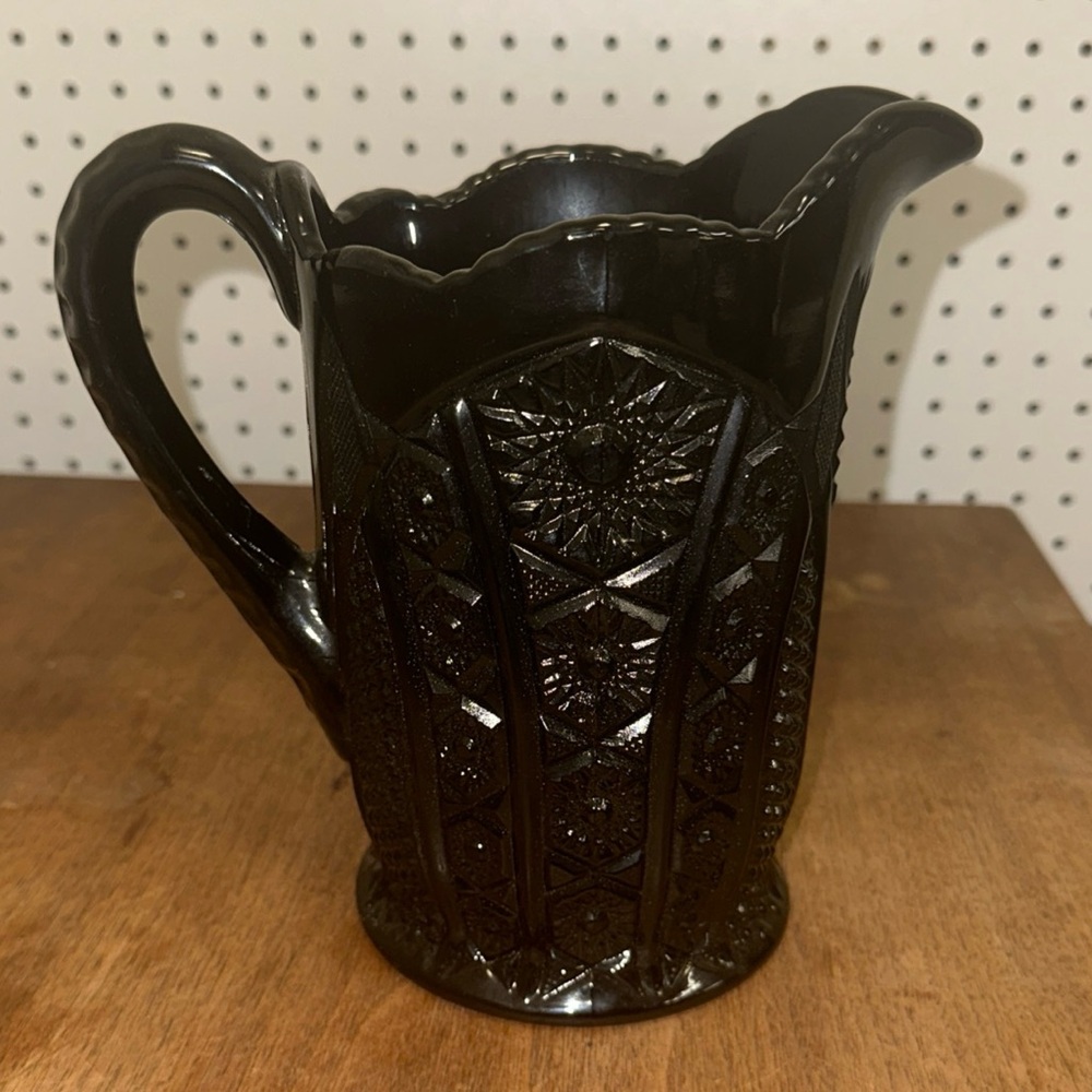 Vintage Indiana Glass black monarch tiara pitcher